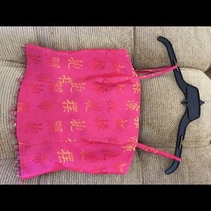Gorgeous top with straps; bright pink